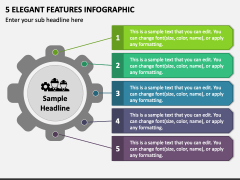 5 Elegant Features Infographic PPT Slide 1