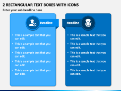2 Rectangular Text Boxes with Icons PPT Slide 2