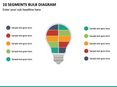 10 Segments Bulb Diagram PPT Slide 2
