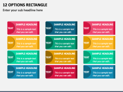12 Options Rectangle PPT Slide 1