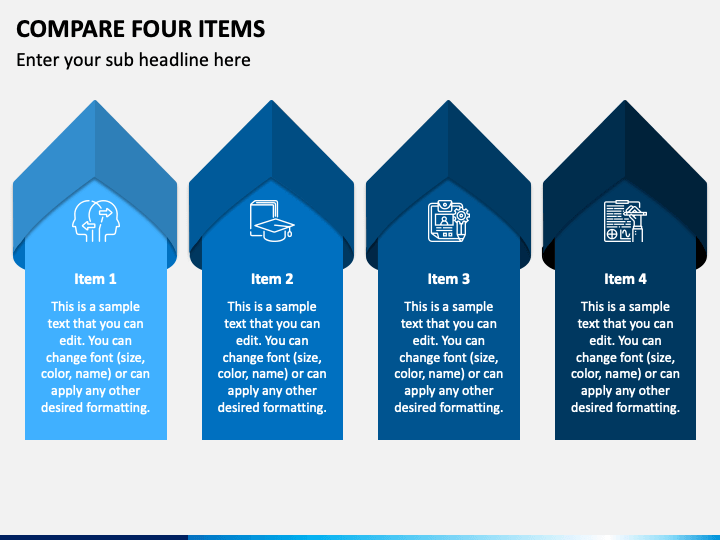 Compare Four Items PPT Slide 1