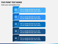 Five Point Text Boxes PPT Slide 2