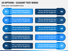10 Options - Elegant Text Boxes PPT Slide 2