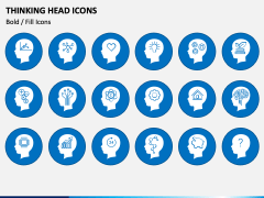 Thinking Head Icons PPT Slide 1