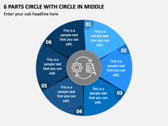6 Parts Circle with Circle in Middle PPT Slide 1