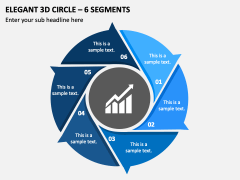 Elegant 3D Circle - 6 Segments PPT Slide 1