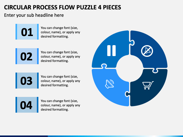 Circular Process Flow Puzzle 4 Pieces PPT Slide 1