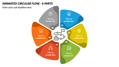 Animated Circular Flow - 6 Parts PPT Slide 1