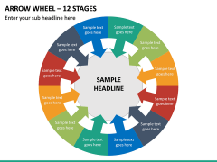 Arrow Wheel - 12 Stages PPT Slide 2
