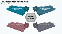 Animated Hexagon with 4 Options PPT Slide 1