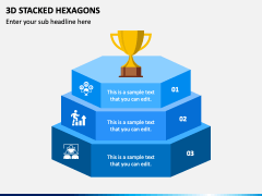 3d Stacked Hexagons PPT Slide 2