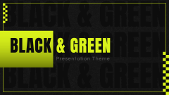 Black and Green Presentation Theme PPT Slide 1