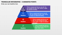 Triangular Infographic - 4 Animated Points PPT Slide 1