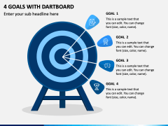 4 Goals With Dartboard PPT Slide 1
