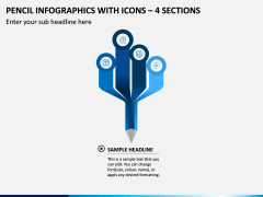 Pencil Infographics with Icons – 4 Sections PPT Slide 1