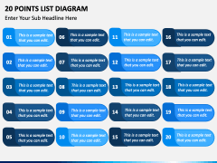 20 Points List Diagram PPT Slide 1