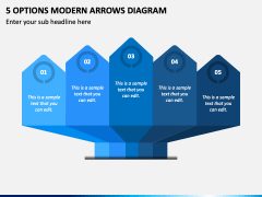 5 Options Modern Arrows Diagram PPT Slide 1