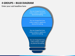 4 Groups - Bulb Diagram PPT Slide 1