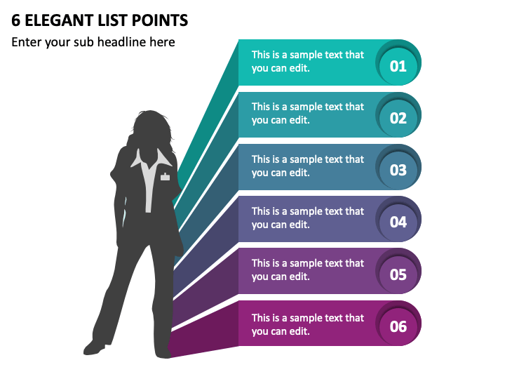 6 Elegant List Points PPT Slide 2