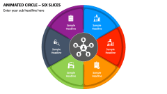 Animated Circle - Six Slices PPT Slide 1