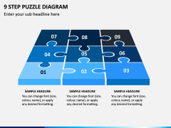 9 Step Puzzle Diagram PPT Slide 1