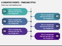 6 Creative Points - Timeline Style PPT Slide 1