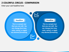2 Colorful Circles - Comparison PPT Slide 2