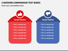 2 Modern Comparison Text Boxes PPT Slide 1