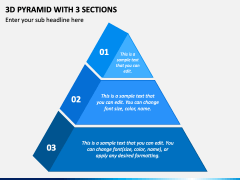 3D Pyramid with 3 Sections PPT Slide 2