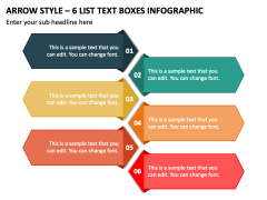 Arrow Style - 6 List Text Boxes Infographic PPT Slide 2