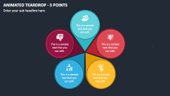 Animated Teardrop - 5 Points PPT Slide 1