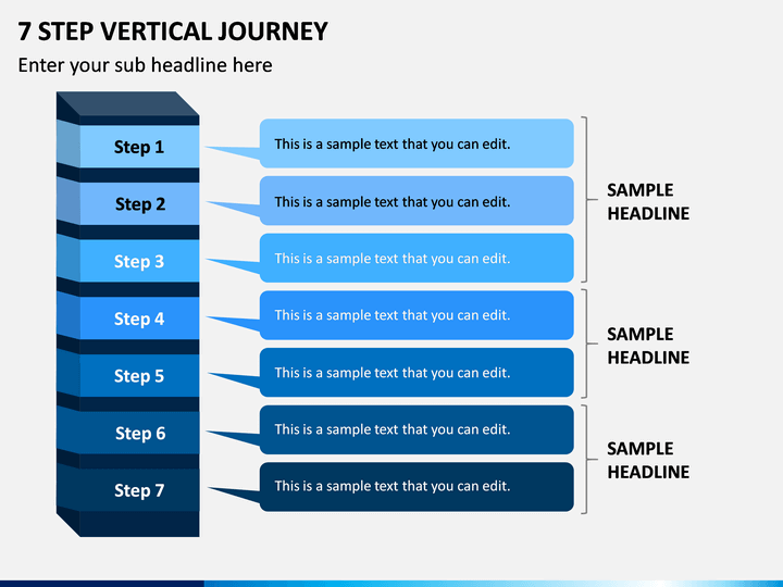 7 Step Vertical Journey PPT Slide 1