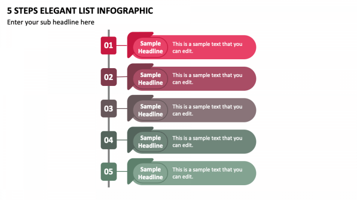 5 Steps Elegant List Infographic PPT Slide 1