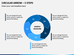 Circular Arrow – 5 Steps PPT Slide 1
