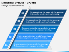 Stylish List Options - 5 Points PPT Slide 2