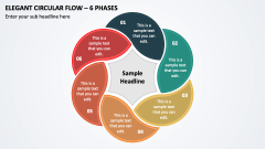 Elegant Circular Flow - 6 Phases PPT Slide 1