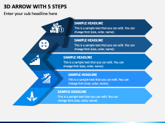 3d Arrow with 5 Steps PPT Slide 1
