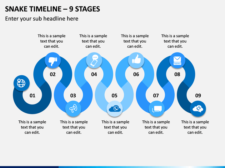 Snake Timeline - 9 Stages PPT Slide 1