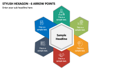 Stylish Hexagon - 6 Arrow Points PPT Slide 1