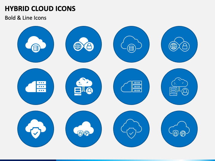 Hybrid Cloud Icons PPT Slide 1