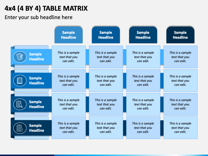 4 by 4 Table Matrix PowerPoint Template - PPT Slides