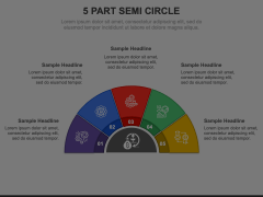5 Part Semi Circle Animated Presentation - SketchBubble