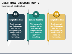 Linear Flow - 3 Modern Points PPT Slide 1