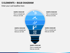 5 Elements - Bulb Diagram PPT Slide 1