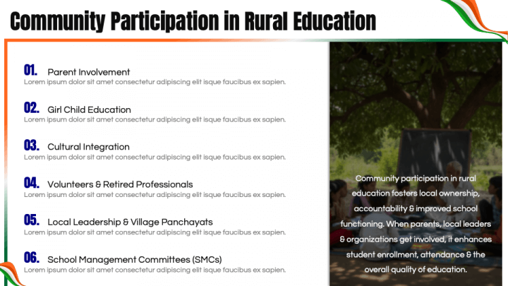 Education in Rural India PowerPoint and Google Slides Template - PPT Slides