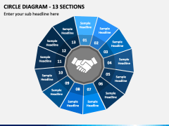 Circle Diagram - 13 Sections PPT Slide 1