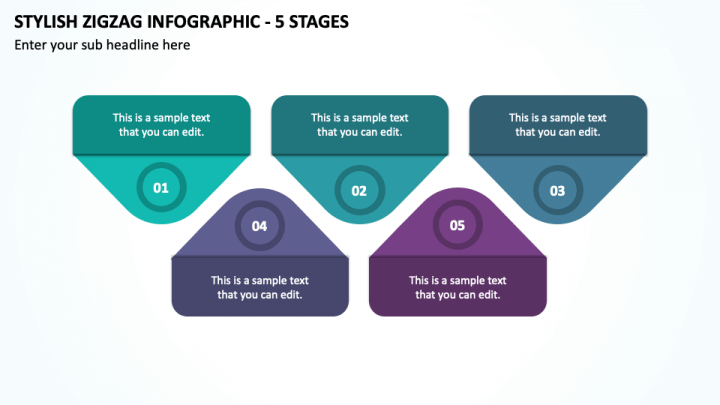 Stylish Zigzag Infographic - 5 Stages PPT Slide 1