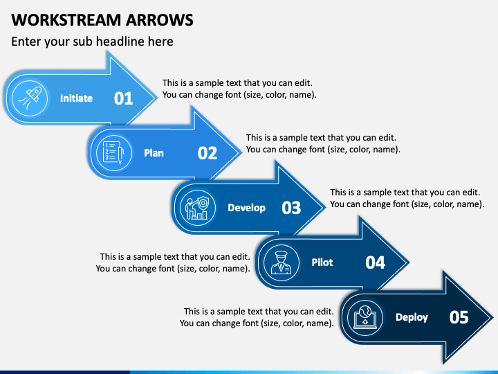 Workstream Arrows PPT Slide 1