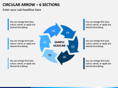 Circular Arrow – 6 Sections PPT Slide 1