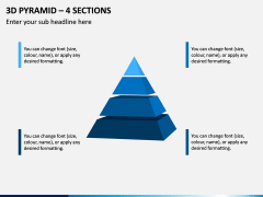 3d Pyramid – 4 Sections PPT Slide 1